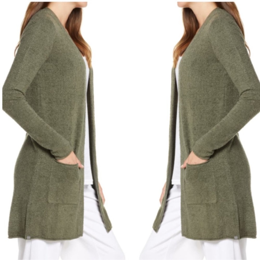 Barefoot Dreams Ultra Lite Knit Hooded Cardigan Cozy Soft Large Pockets 2XL